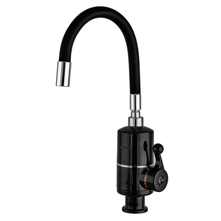 Проточный кран-водонагреватель Zerix ELW060F Black с силиконовым изливом (ZX5032)